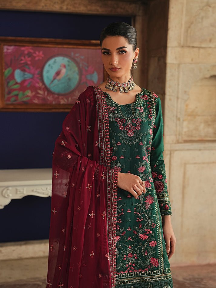 Gulaal | Maisone Luxury Lawn | Selore-Brand:Gulaal-Type:Ladies Clothes-Bold Green-Lawn-House of Maryam- Buy in UK, USA