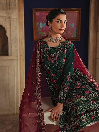 Gulaal | Maisone Luxury Lawn | Selore-Brand:Gulaal-Type:Ladies Clothes-Bold Green-Lawn-House of Maryam- Buy in UK, USA