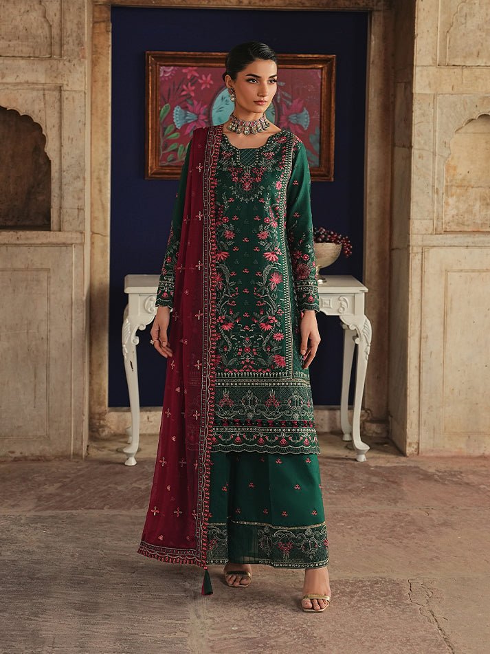 Gulaal | Maisone Luxury Lawn | Selore-Brand:Gulaal-Type:Ladies Clothes-Bold Green-Lawn-House of Maryam- Buy in UK, USA