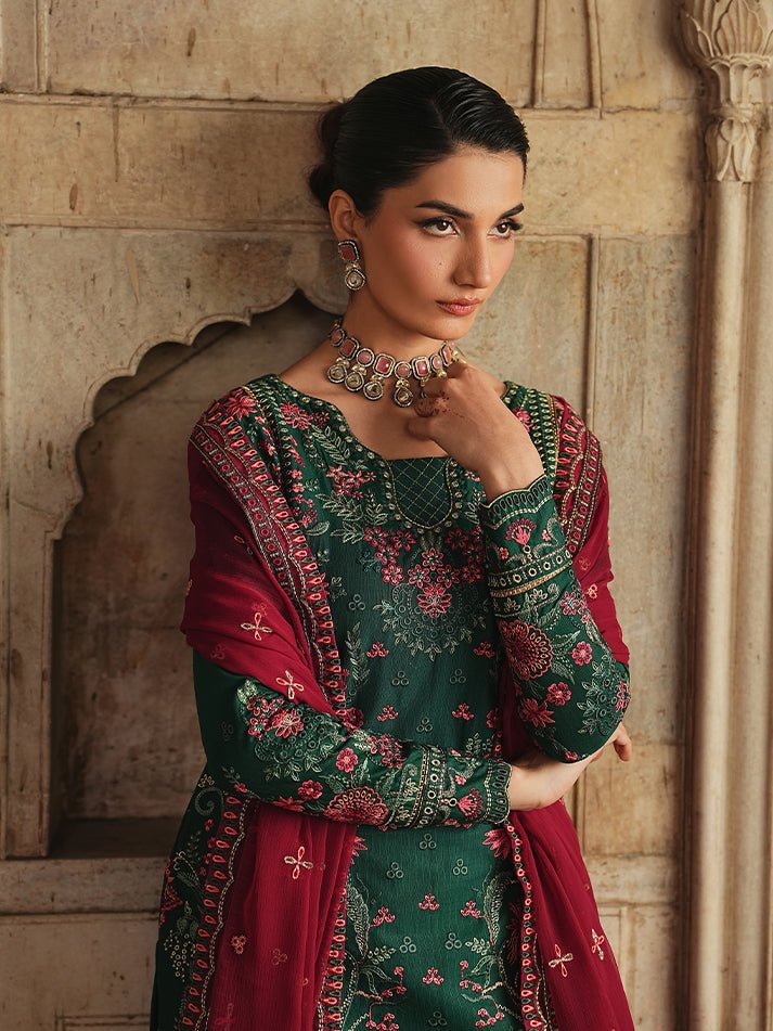 Gulaal | Maisone Luxury Lawn | Selore-Brand:Gulaal-Type:Ladies Clothes-Bold Green-Lawn-House of Maryam- Buy in UK, USA
