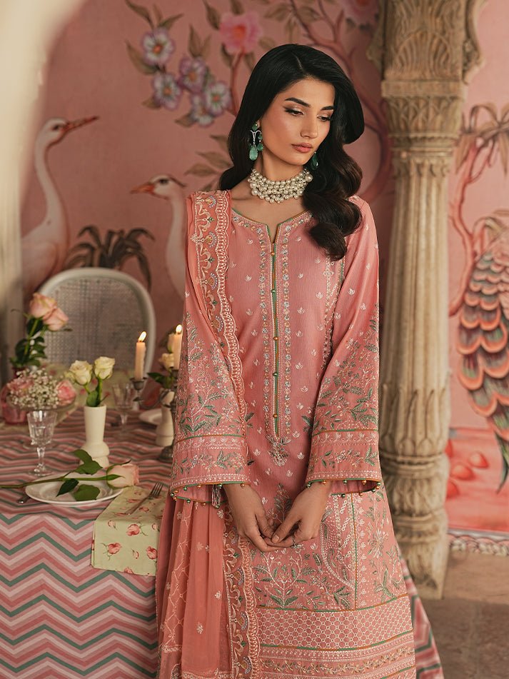Gulaal | Maisone Luxury Lawn | Selvara-Brand:Gulaal-Type:Ladies Clothes-Pink-Lawn-House of Maryam- Buy in UK, USA