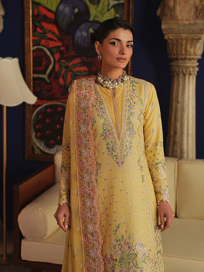Gulaal | Maisone Luxury Lawn | Sorayae-Brand:Gulaal-Type:Ladies Clothes-Dust Yellow-Lawn-House of Maryam- Buy in UK, USA