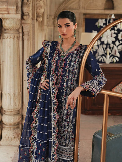 Gulaal | Maisone Luxury Lawn | Velmira-Brand:Gulaal-Type:Ladies Clothes-Navy Blue-Lawn-House of Maryam- Buy in UK, USA