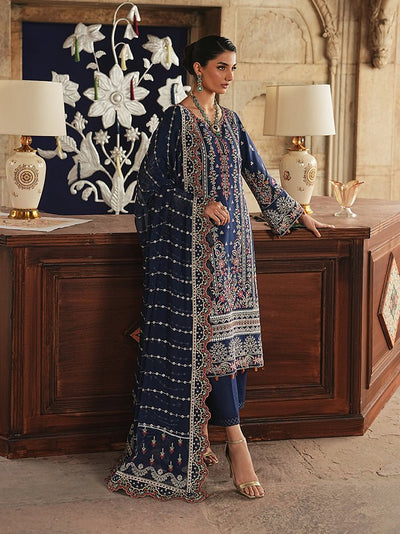 Gulaal | Maisone Luxury Lawn | Velmira-Brand:Gulaal-Type:Ladies Clothes-Navy Blue-Lawn-House of Maryam- Buy in UK, USA