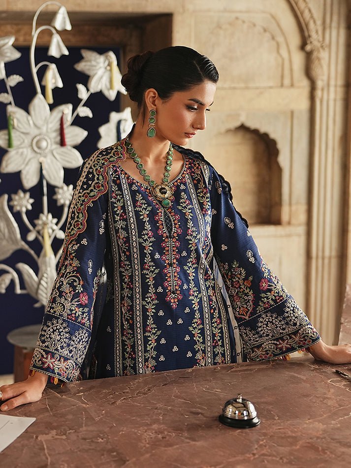 Gulaal | Maisone Luxury Lawn | Velmira-Brand:Gulaal-Type:Ladies Clothes-Navy Blue-Lawn-House of Maryam- Buy in UK, USA