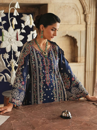Gulaal | Maisone Luxury Lawn | Velmira-Brand:Gulaal-Type:Ladies Clothes-Navy Blue-Lawn-House of Maryam- Buy in UK, USA