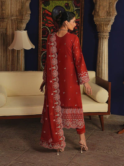 Gulaal | Maisone Luxury Lawn | Zafielle-Brand:Gulaal-Type:Ladies Clothes-Deep Red-Lawn-House of Maryam- Buy in UK, USA