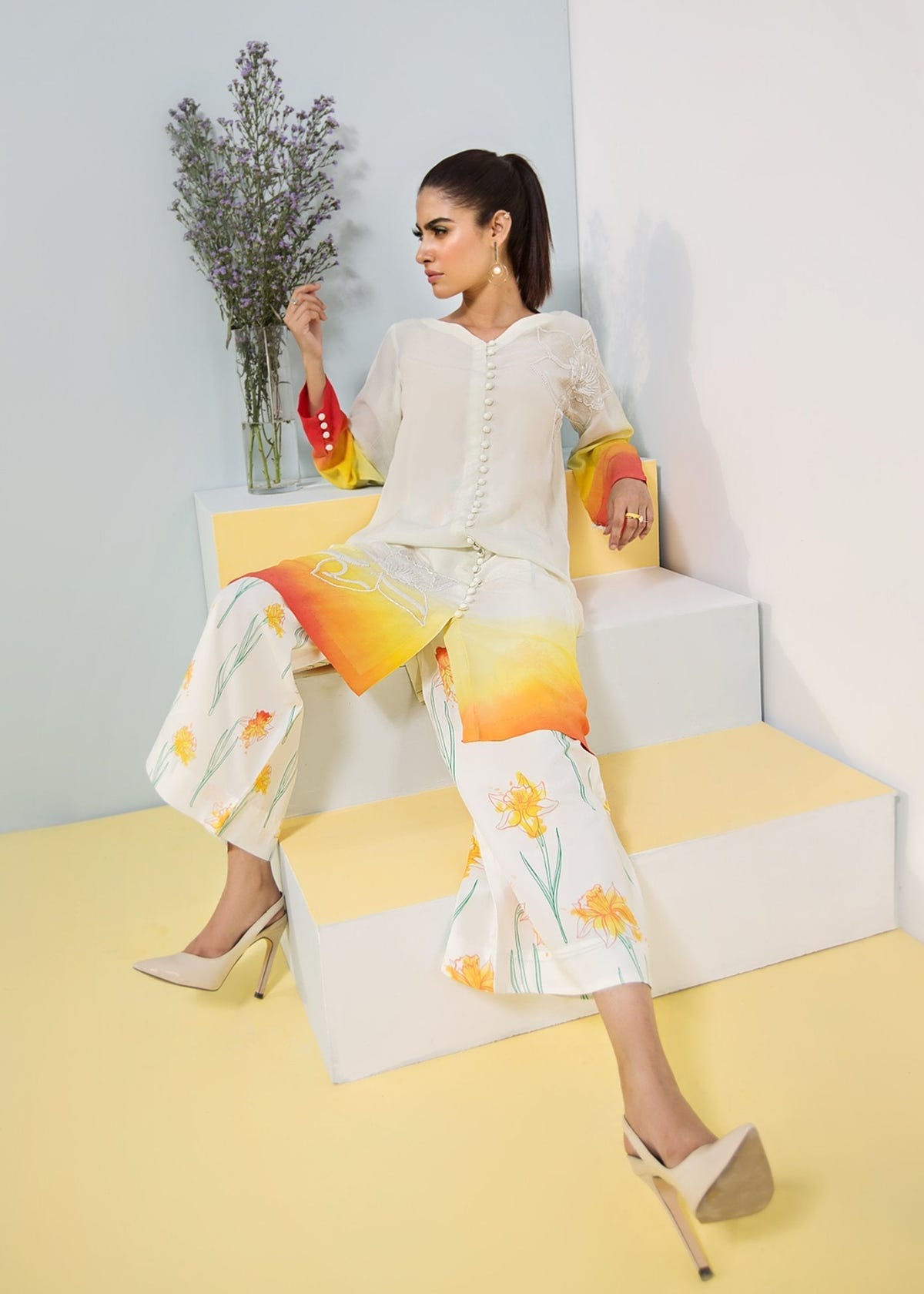 Hana | Daffodils Ready to Wear | Thalia Scent -  Hana Ladies Clothes - Original Designer Dress - House of Maryam