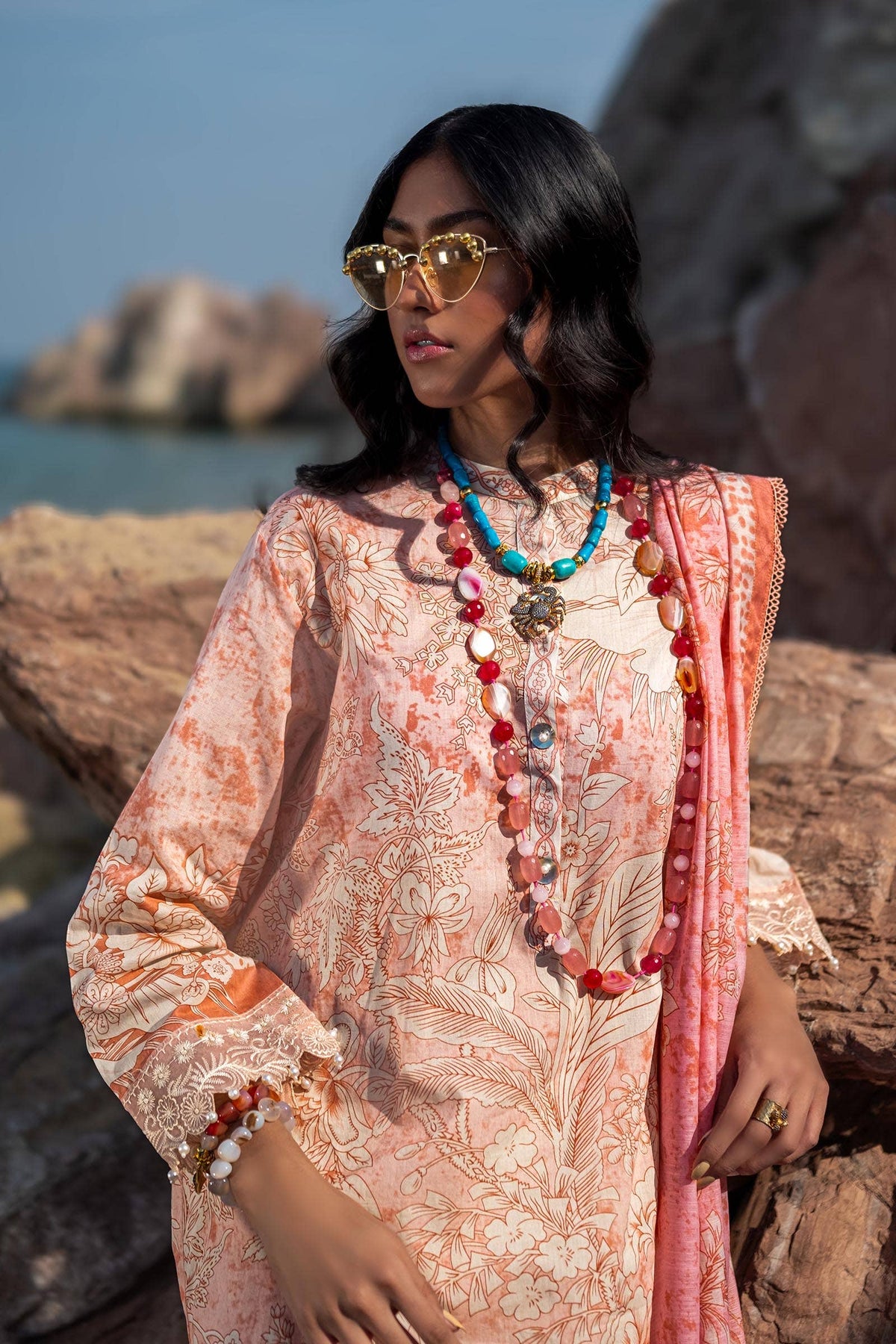 Sana Safinaz | Mahay Spring 24 | H241-009B-2DD -  Sana Safinaz Luxury - Original Designer Dress - House of Maryam