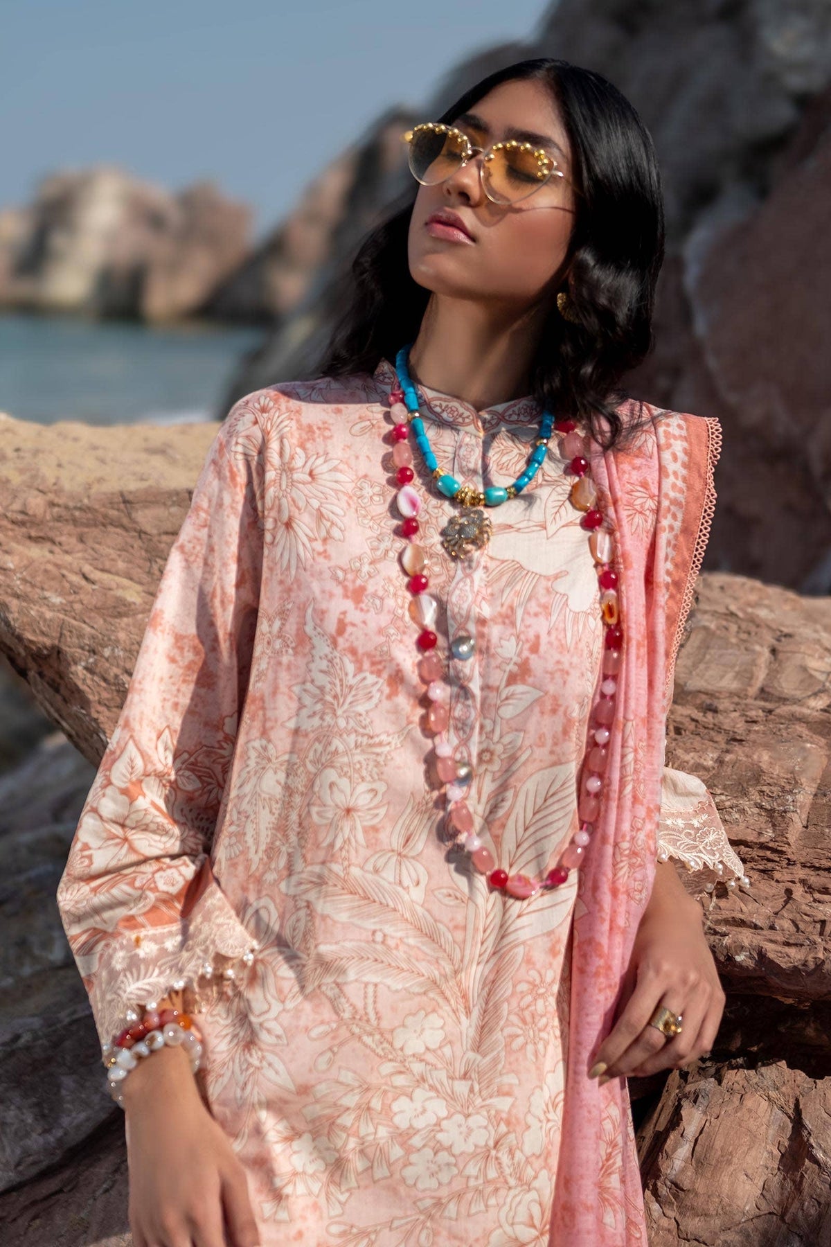 Sana Safinaz | Mahay Spring 24 | H241-009B-2DD -  Sana Safinaz Luxury - Original Designer Dress - House of Maryam
