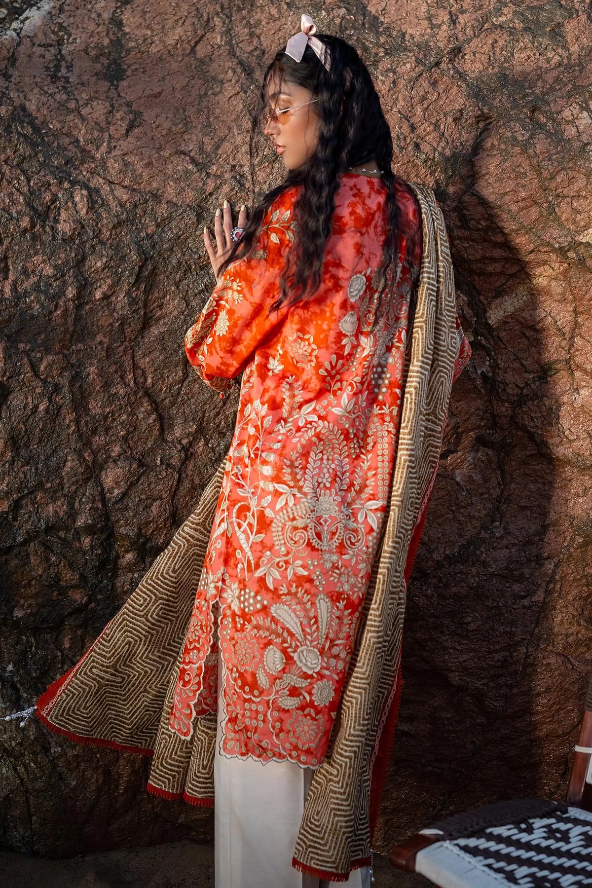 Sana Safinaz | Mahay Spring 24 | H241-018A-2BG -  Sana Safinaz Luxury - Original Designer Dress - House of Maryam