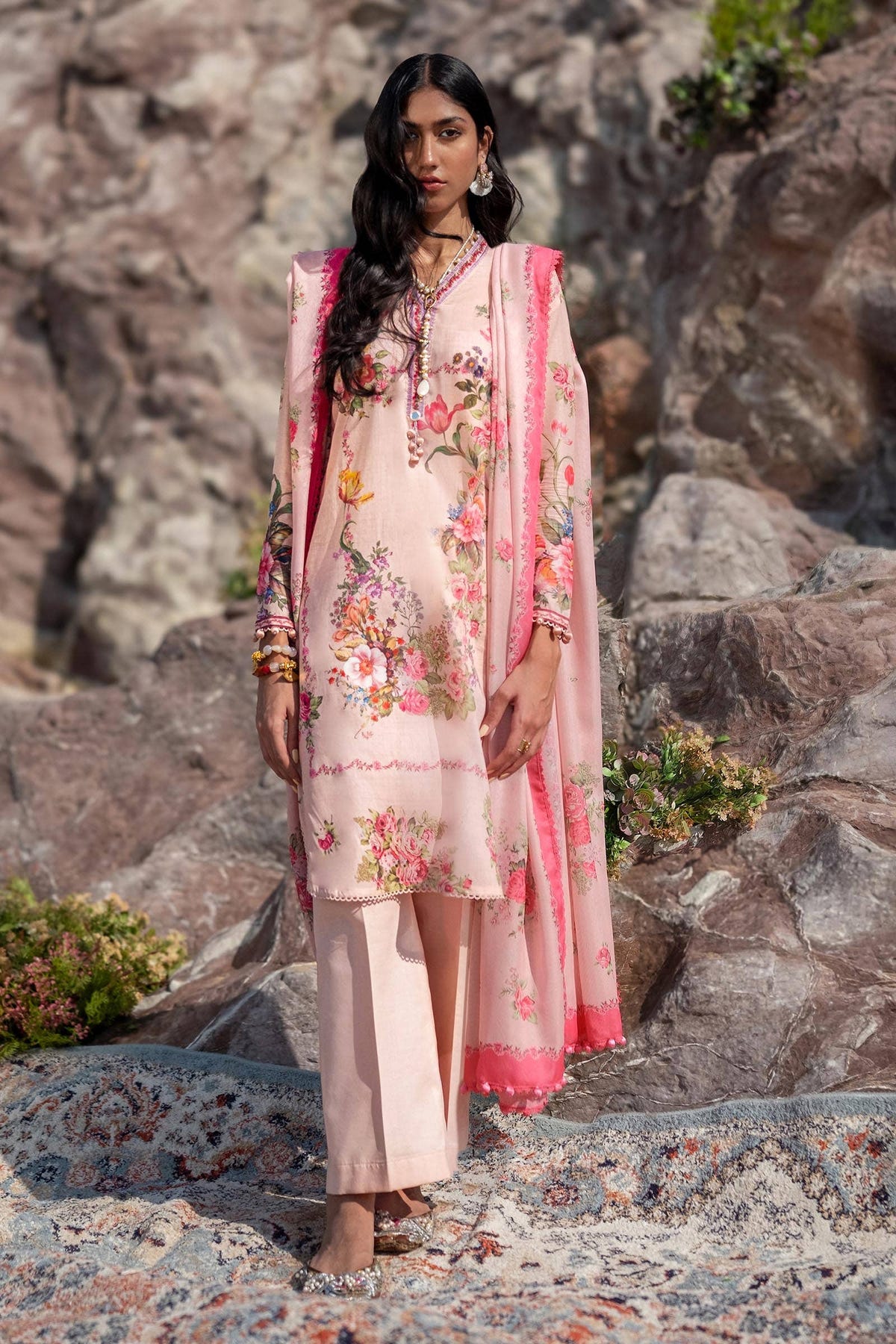 Sana Safinaz | Mahay Spring 24 | H241-026A-3CS -  Sana Safinaz Luxury - Original Designer Dress - House of Maryam