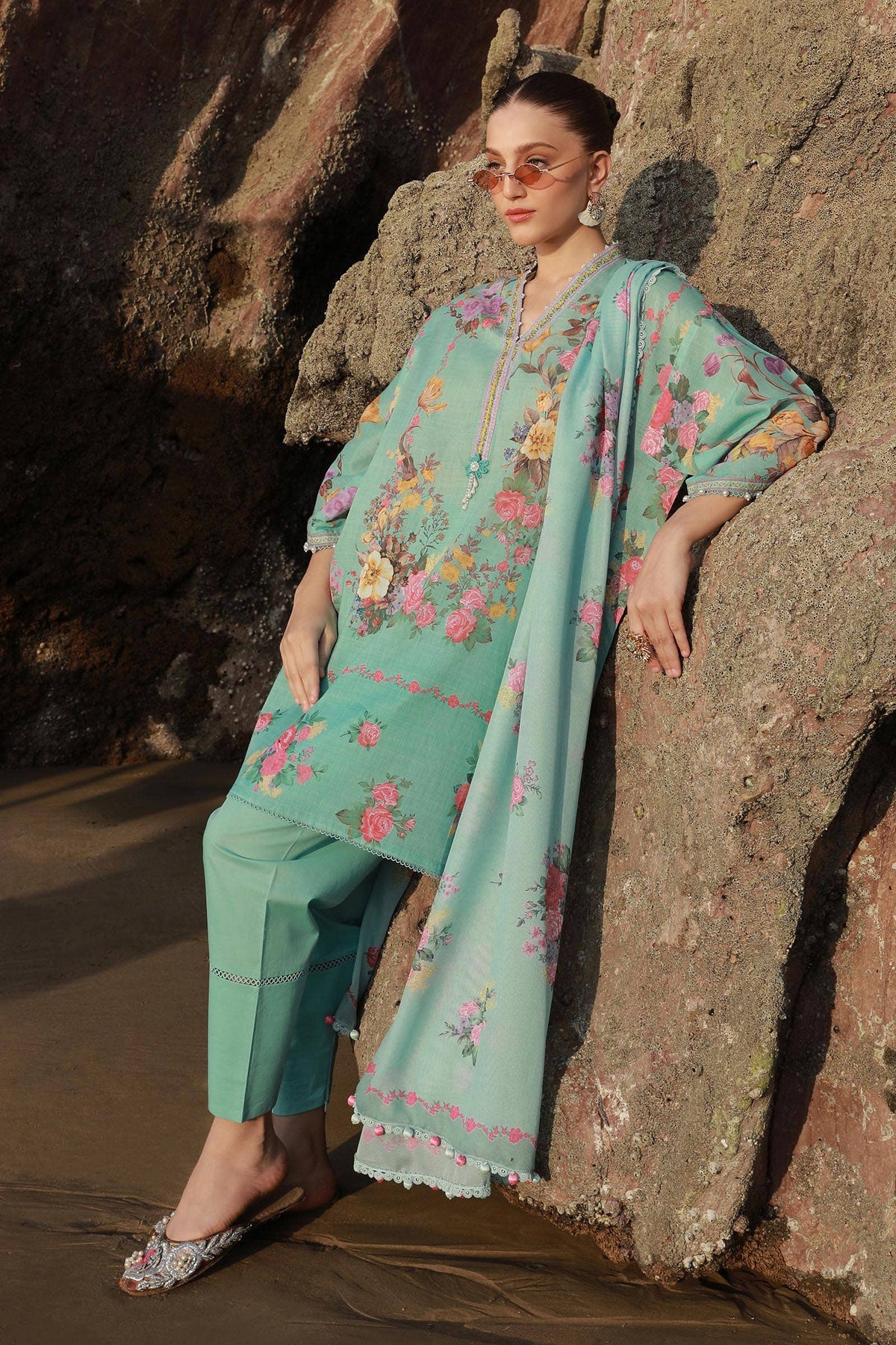 Sana Safinaz | Mahay Spring 24 | H241-026B-3CS -  Sana Safinaz Luxury - Original Designer Dress - House of Maryam