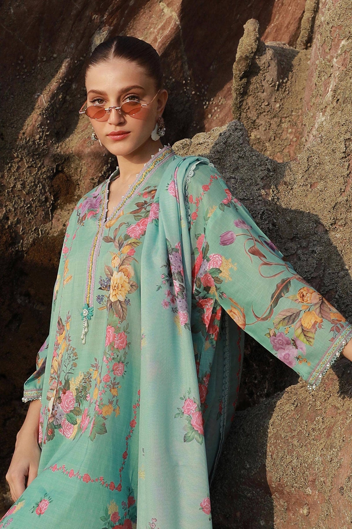 Sana Safinaz | Mahay Spring 24 | H241-026B-3CS -  Sana Safinaz Luxury - Original Designer Dress - House of Maryam