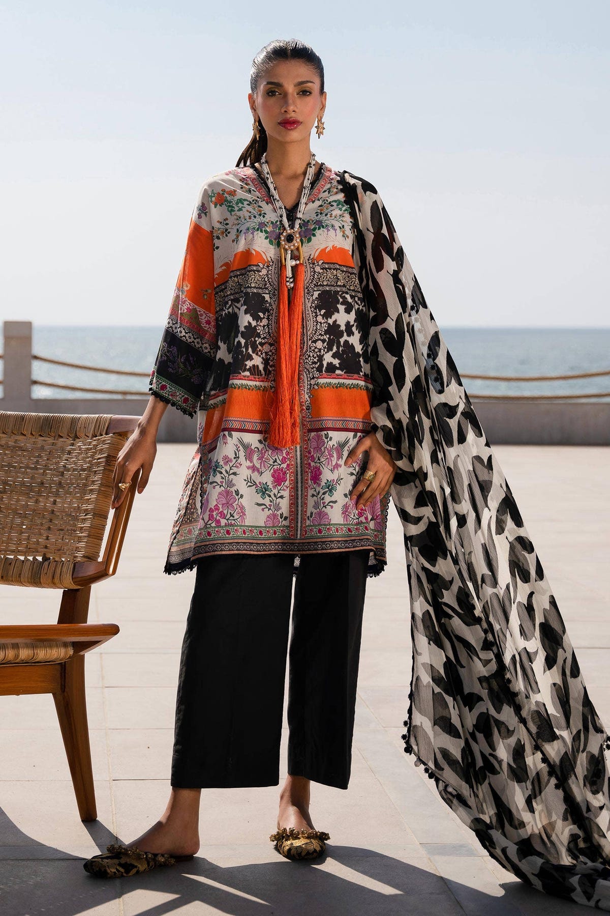 Sana Safinaz | Mahay Spring 24 | H241-027B-2I -  Sana Safinaz Luxury - Original Designer Dress - House of Maryam