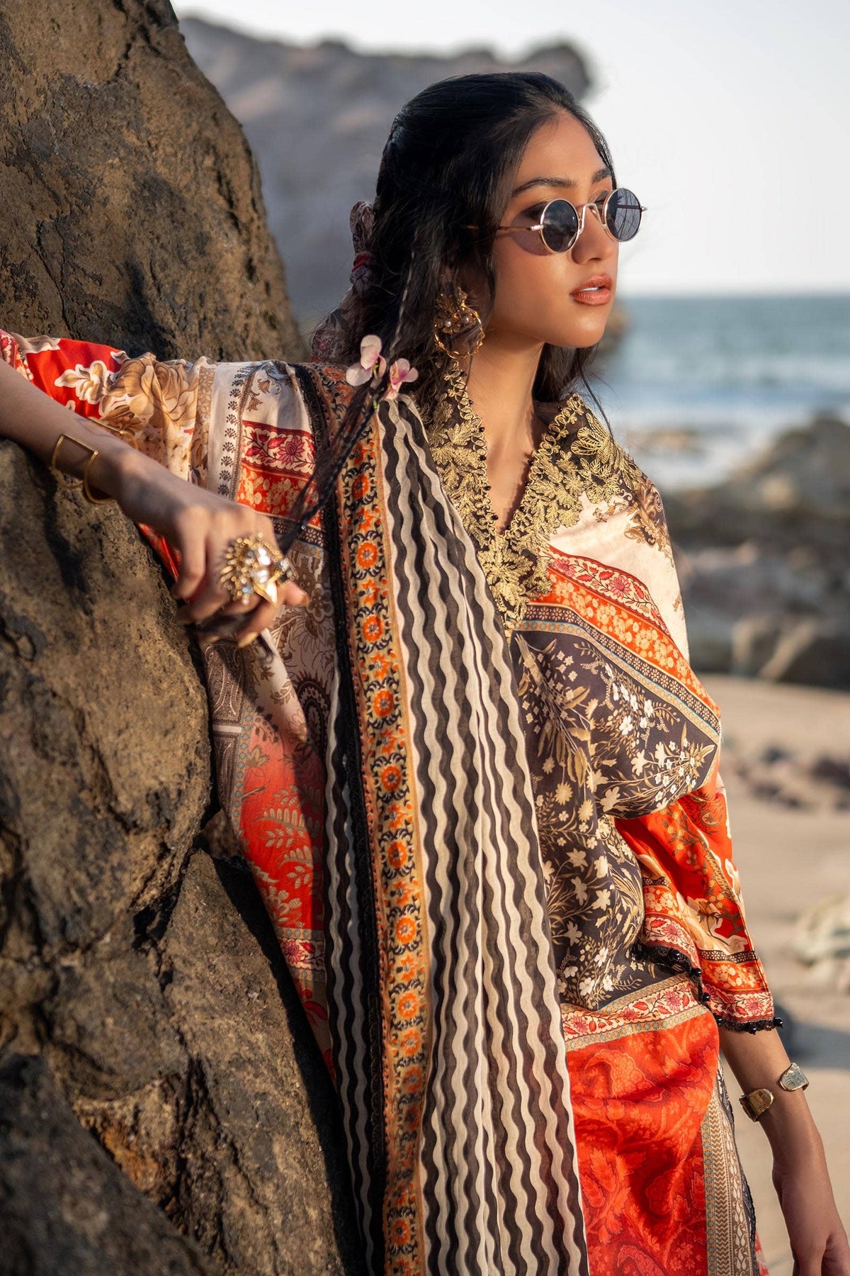 Sana Safinaz | Mahay Spring 24 | H241-028A-2BG -  Sana Safinaz Luxury - Original Designer Dress - House of Maryam