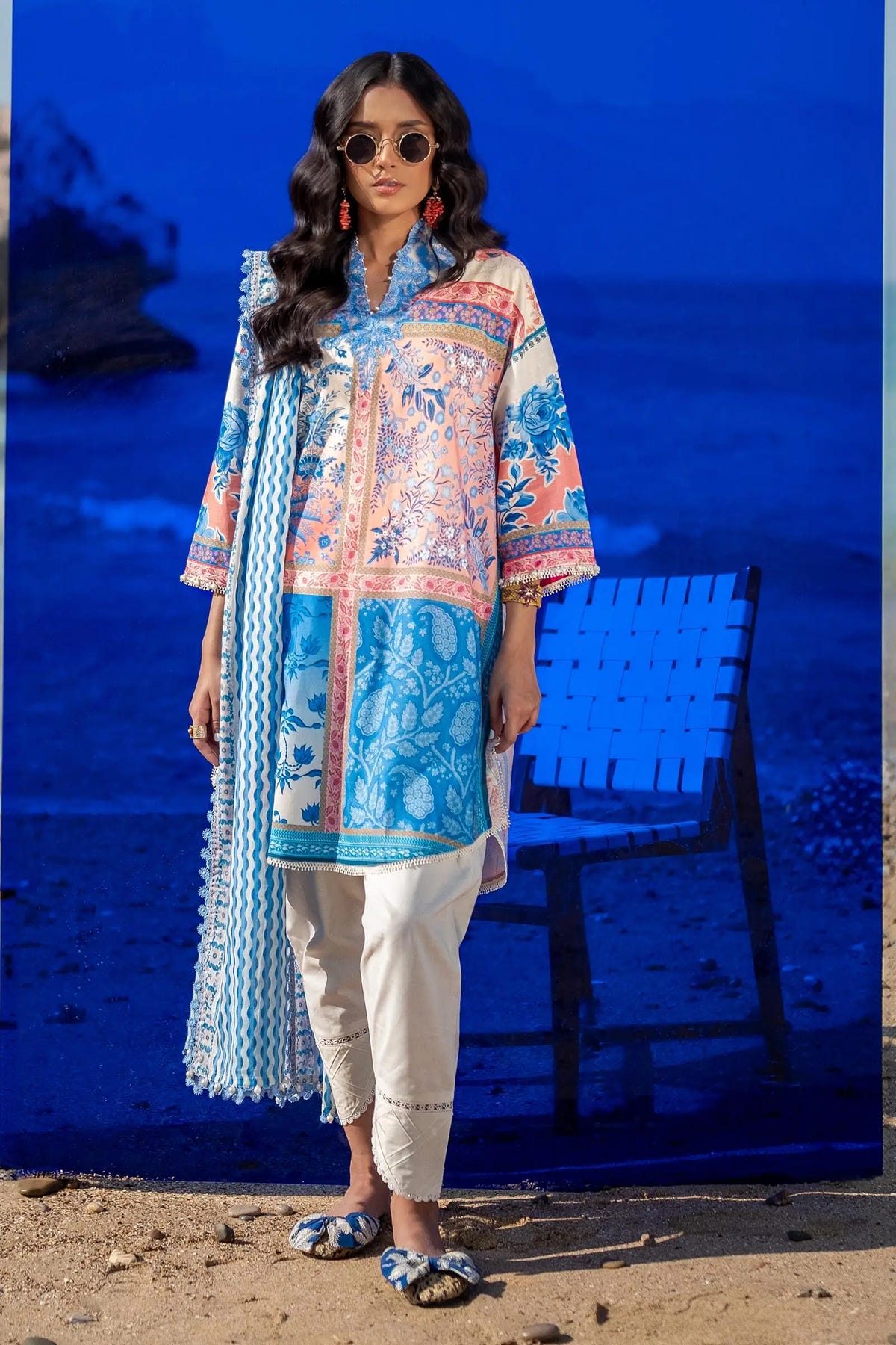Sana Safinaz | Mahay Spring 24 | H241-028B-2BG -  Sana Safinaz Luxury - Original Designer Dress - House of Maryam