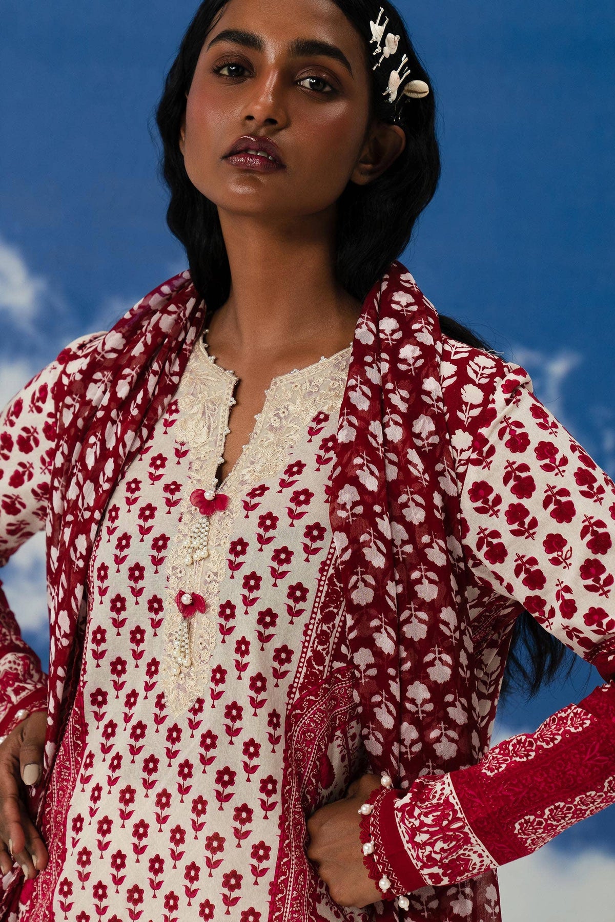 Sana Safinaz | Mahay Summer Lawn 24 | S-44 -  Sana Safinaz Luxury - Original Designer Dress - House of Maryam