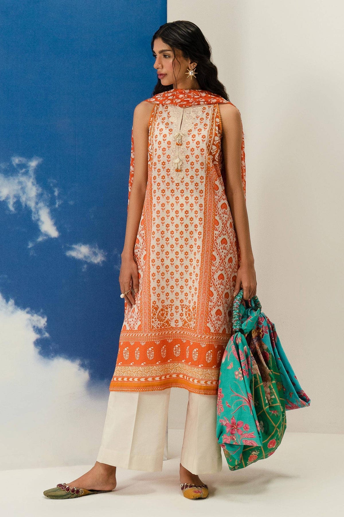 Sana Safinaz | Mahay Summer Lawn 24 | S-43 -  Sana Safinaz Luxury - Original Designer Dress - House of Maryam
