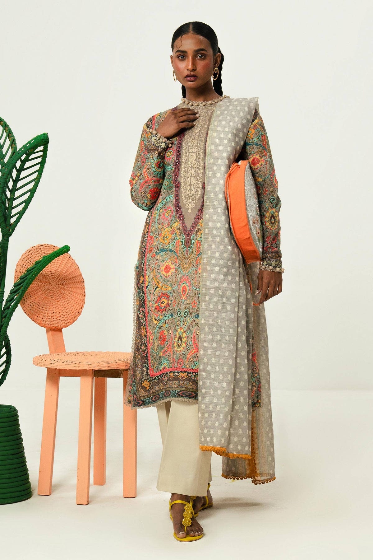 Sana Safinaz | Mahay Summer Lawn 24 | S-41 -  Sana Safinaz Luxury - Original Designer Dress - House of Maryam