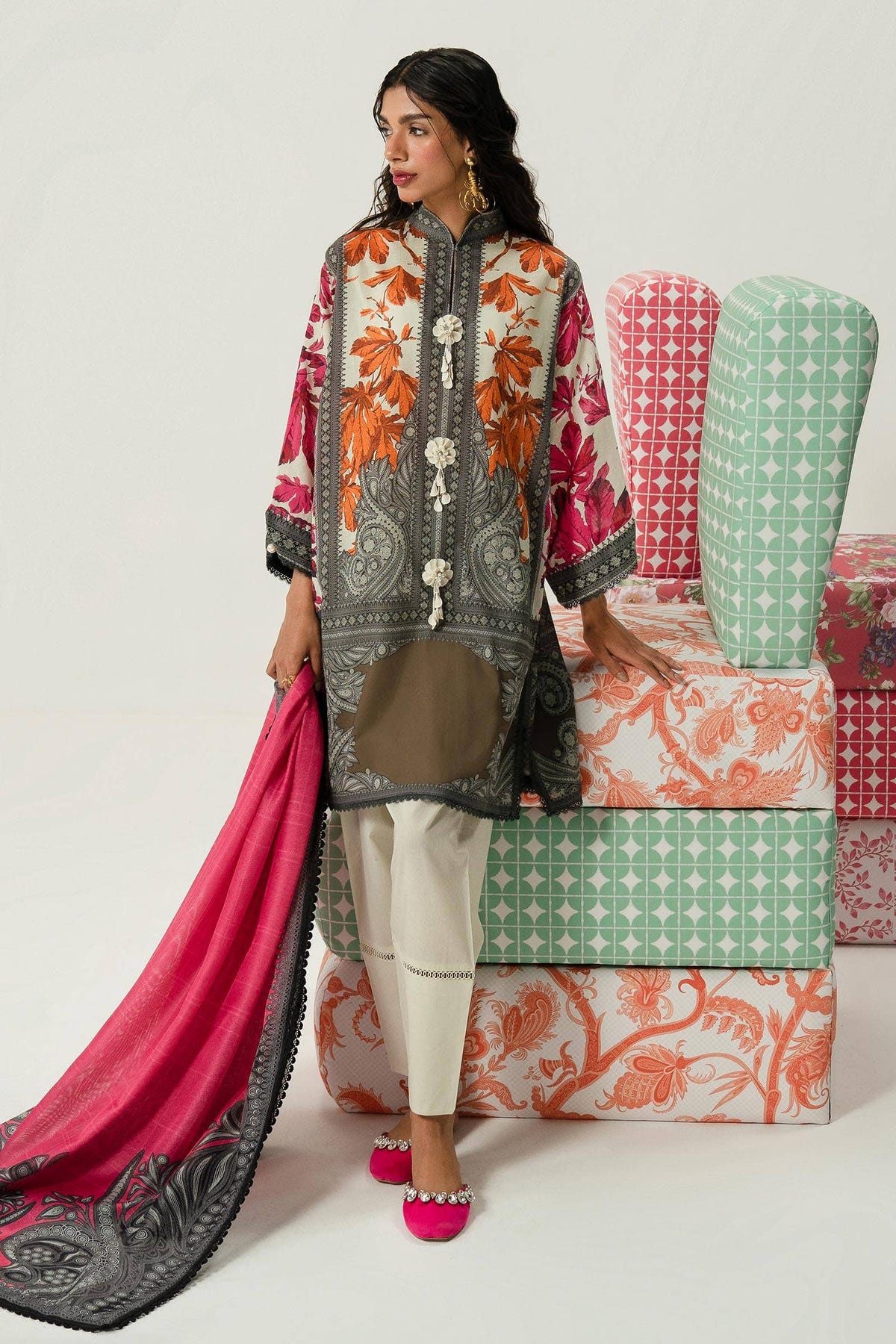 Sana Safinaz | Mahay Summer Lawn 24 | S-10 -  Sana Safinaz Luxury - Original Designer Dress - House of Maryam