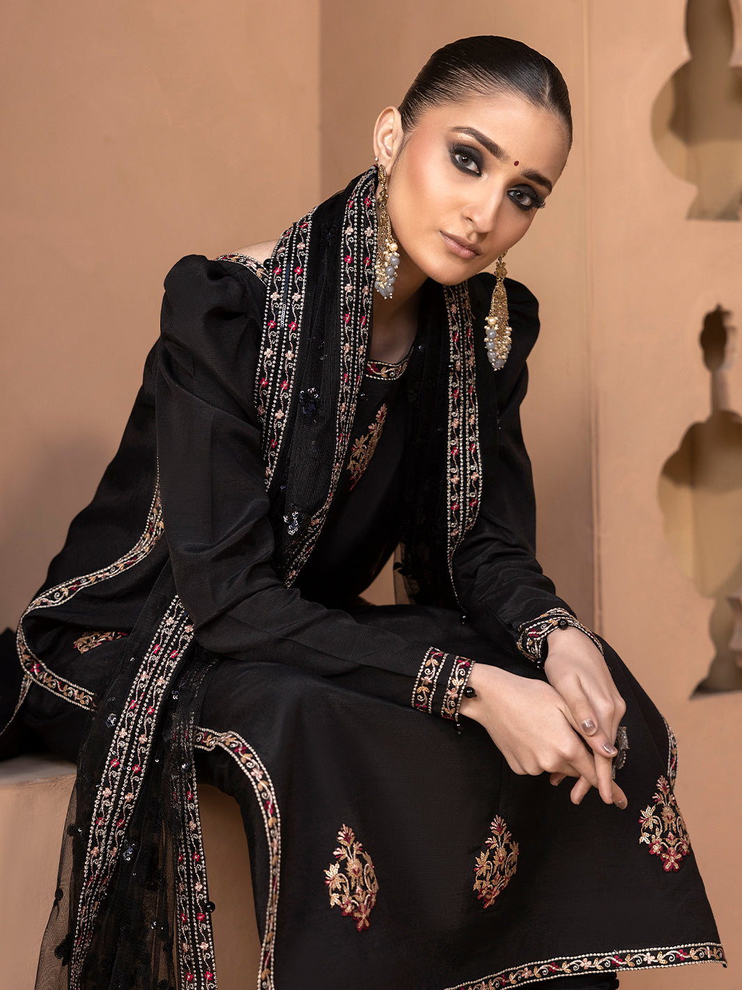 Hem Stitch | Raw Silk Edit 25 | Haya -  Hemstitch Ladies Clothes - Original Designer Dress - House of Maryam
