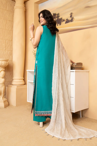 Hemstitch | Summer Luxury Lawn 24 | Turquoise -  Hemstitch Luxury - Original Designer Dress - House of Maryam