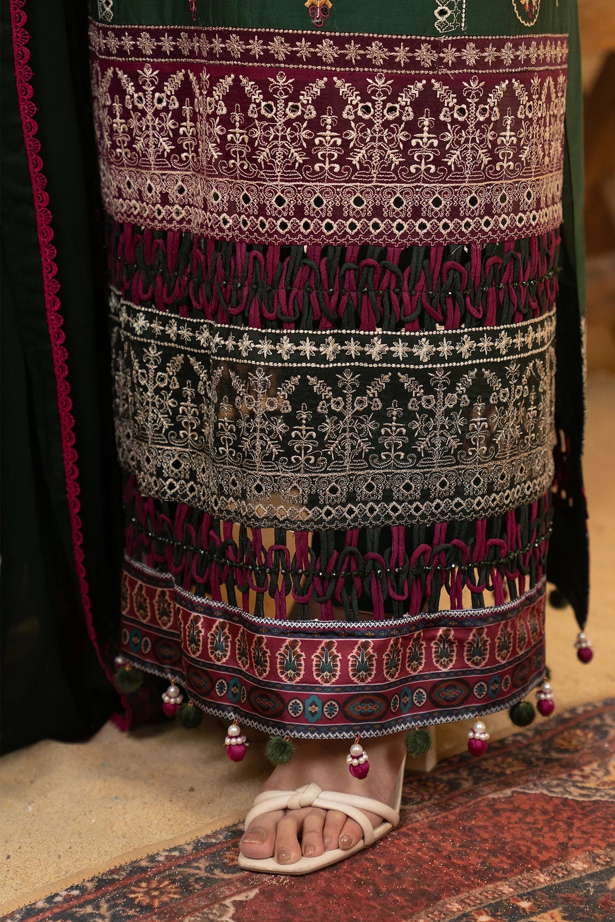 Hemstitch | Summer Luxury Lawn 24 | Bottle Green -  Hemstitch Luxury - Original Designer Dress - House of Maryam