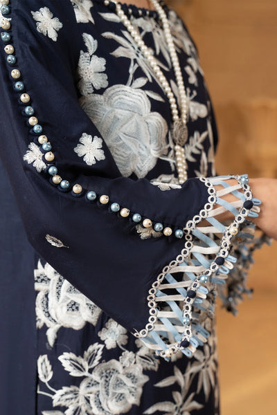 Hemstitch | Summer Luxury Lawn 24 | Ice Blue -  Hemstitch Luxury - Original Designer Dress - House of Maryam