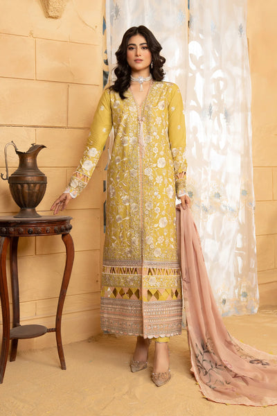 Hemstitch | Summer Luxury Lawn 24 | Lime -  Hemstitch Luxury - Original Designer Dress - House of Maryam
