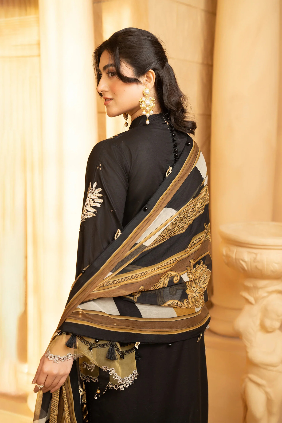 Hemstitch | Summer Luxury Lawn 24 | Cocoa -  Hemstitch Luxury - Original Designer Dress - House of Maryam