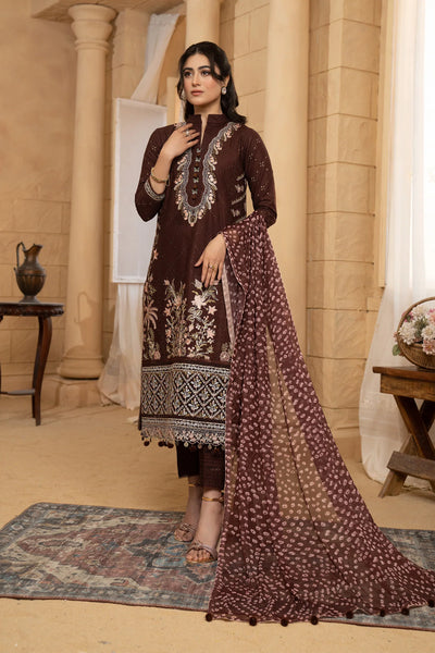 Hemstitch | Summer Luxury Lawn 24 | Mulberry -  Hemstitch Luxury - Original Designer Dress - House of Maryam