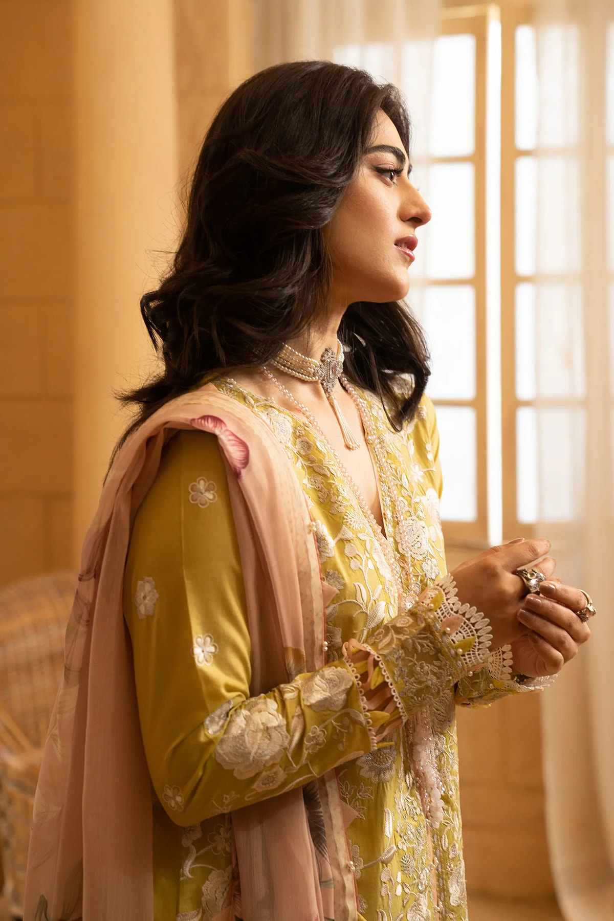 Hemstitch | Summer Luxury Lawn 24 | Lime -  Hemstitch Luxury - Original Designer Dress - House of Maryam