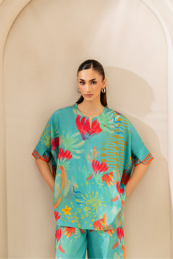 Saira Rizwan | Silk Coords 25 | SUNSET SAMBA - SRSP-25-03-3