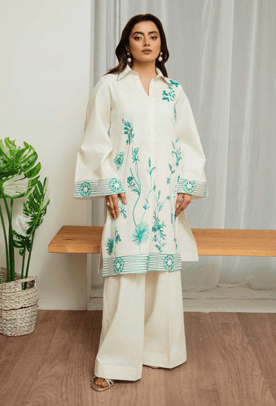 Humdum | Ayra Ready to wear | Ayra - D02-Brand:Humdum-Type:Ladies Clothes-Off White-Lawn-House of Maryam- Buy in UK, USA