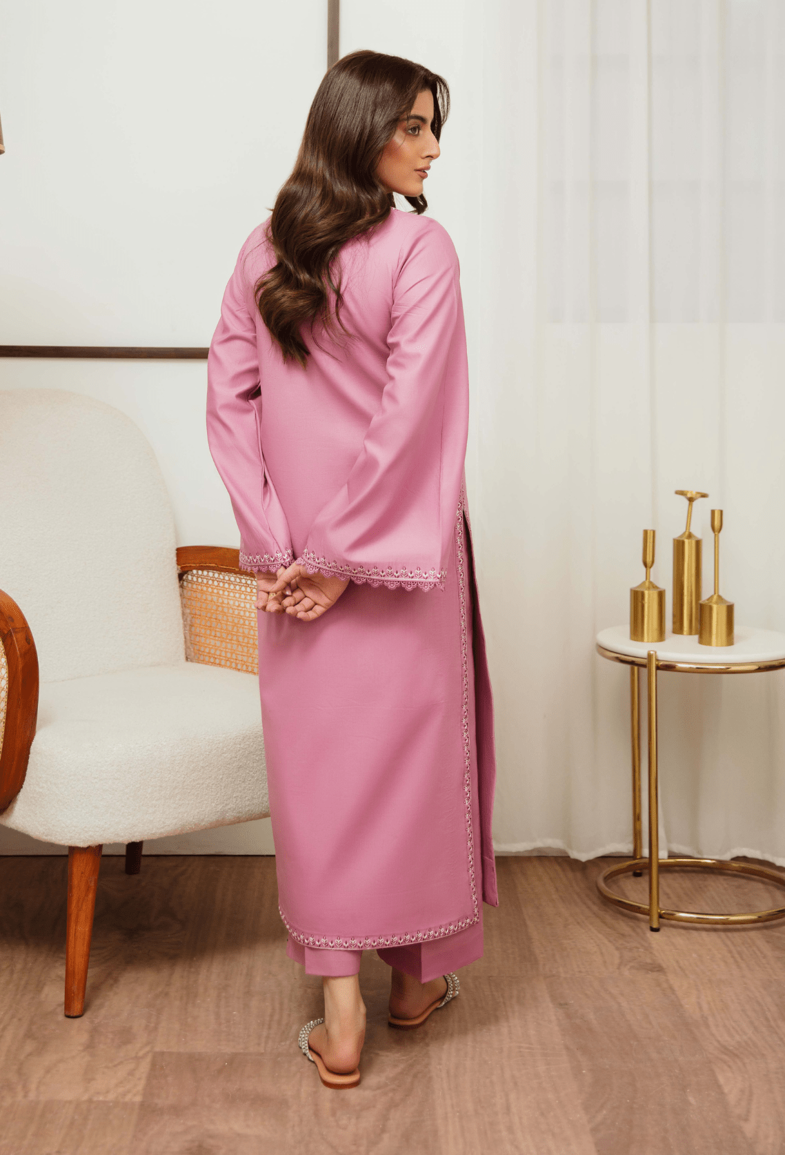 Humdum | Ayra Ready to wear | Ayra - D03-Brand:Humdum-Type:Ladies Clothes-Dusty Pink-Lawn-House of Maryam- Buy in UK, USA