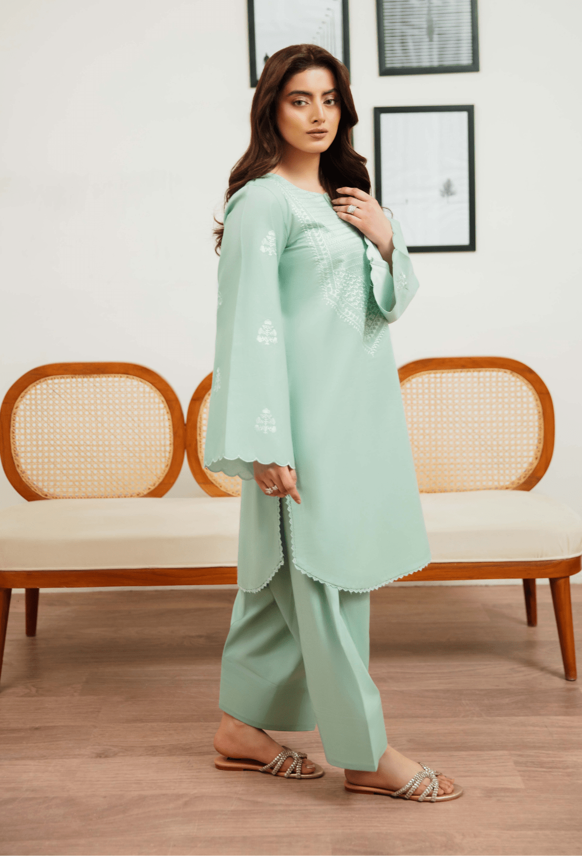 Humdum | Ayra Ready to wear | Ayra - D06-Brand:Humdum-Type:Ladies Clothes-Ice Blue-Lawn-House of Maryam- Buy in UK, USA