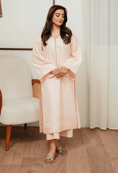 Humdum | Ayra Ready to wear | Ayra - D10-Brand:Humdum-Type:Ladies Clothes-Pale Peach-Lawn-House of Maryam- Buy in UK, USA