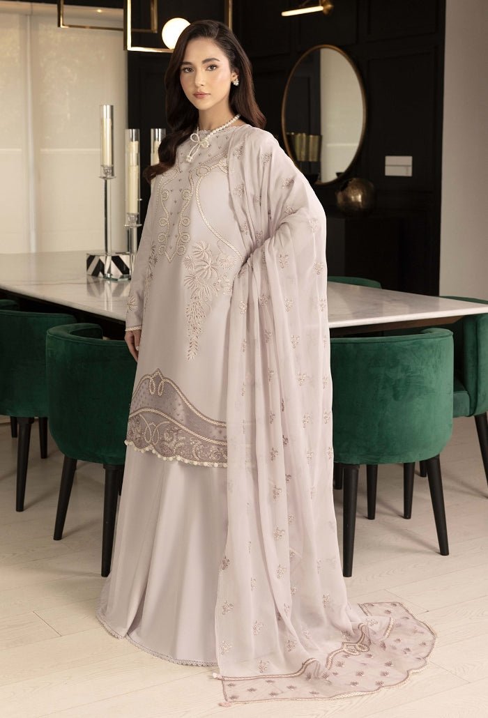 Humdum | Dilkash 25 | Dilkash - D01-Brand:Humdum-Type:Ladies Clothes-Pastel Gray-Lawn-House of Maryam- Buy in UK, USA