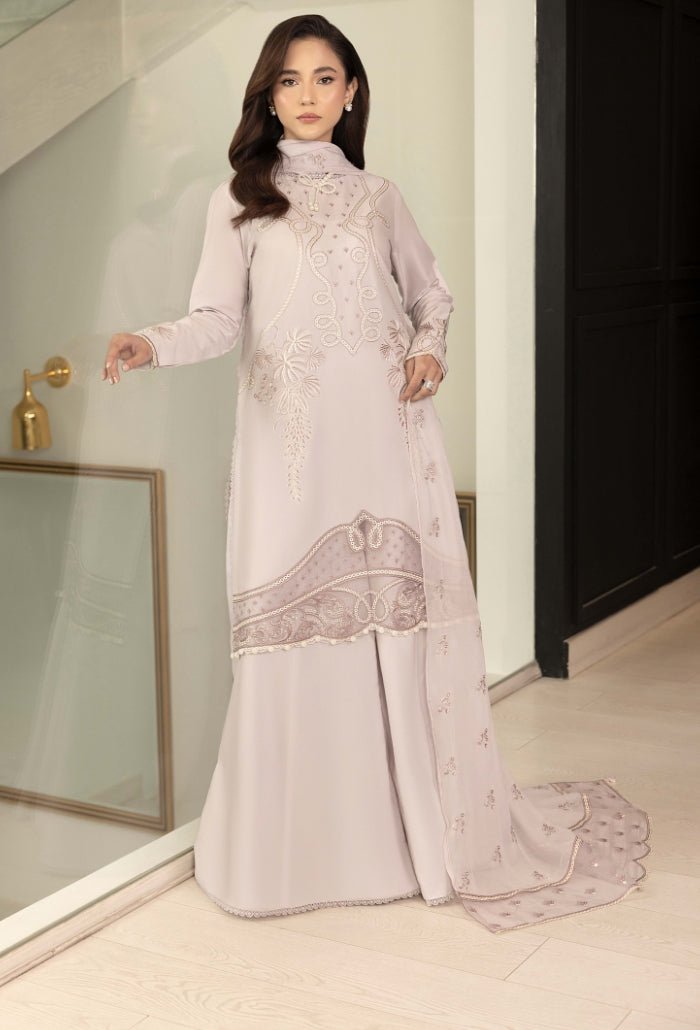 Humdum | Dilkash 25 | Dilkash - D01-Brand:Humdum-Type:Ladies Clothes-Pastel Gray-Lawn-House of Maryam- Buy in UK, USA