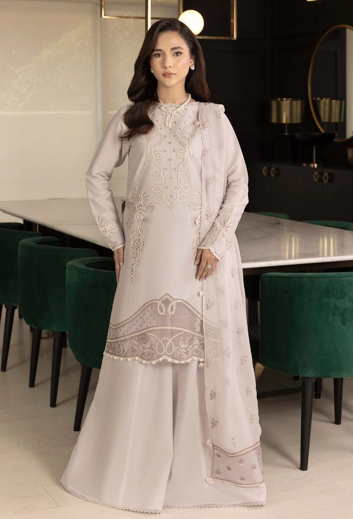 Humdum | Dilkash 25 | Dilkash - D01-Brand:Humdum-Type:Ladies Clothes-Pastel Gray-Lawn-House of Maryam- Buy in UK, USA