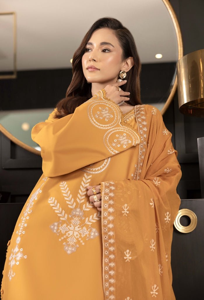 Humdum | Dilkash 25 | Dilkash - D03-Brand:Humdum-Type:Ladies Clothes-Champagne Gold-Lawn-House of Maryam- Buy in UK, USA