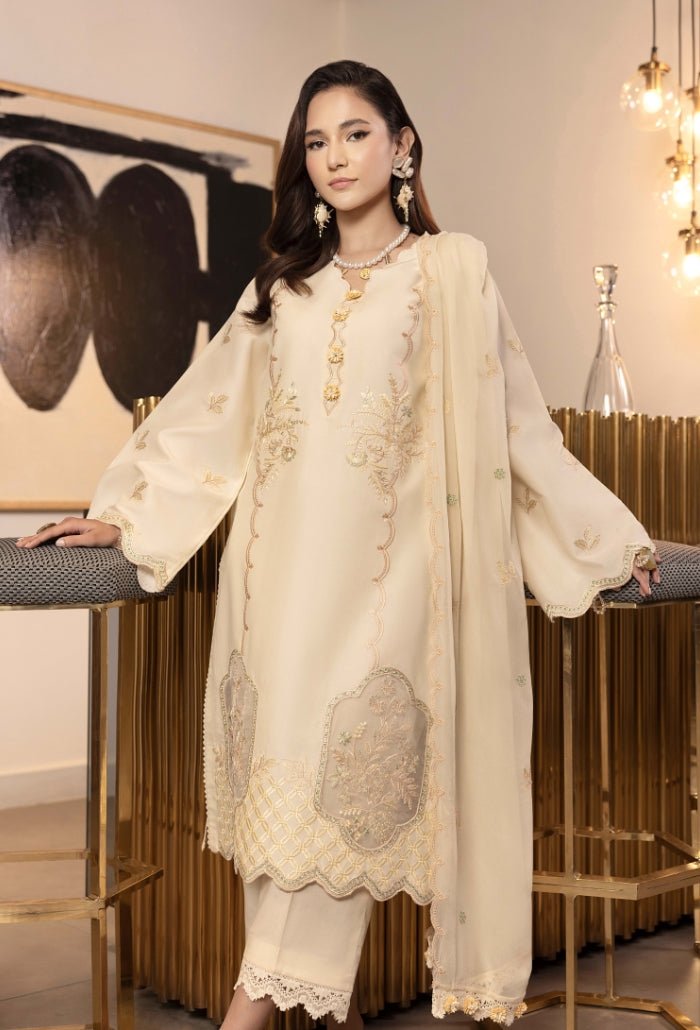Humdum | Dilkash 25 | Dilkash - D07-Brand:Humdum-Type:Ladies Clothes-Cream-Lawn-House of Maryam- Buy in UK, USA