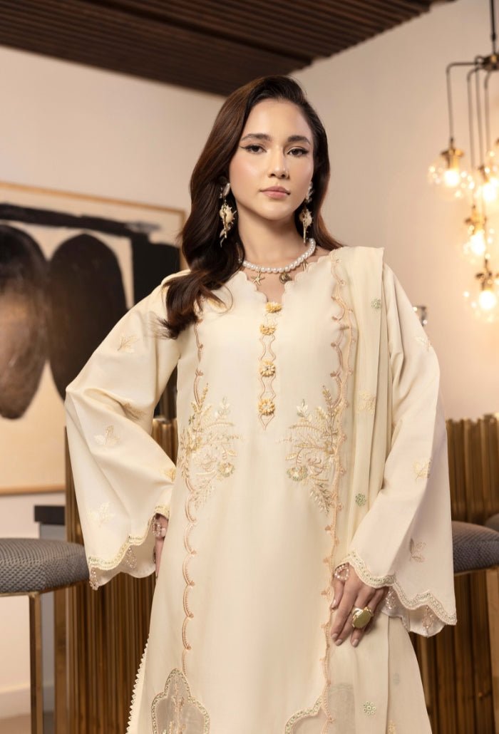 Humdum | Dilkash 25 | Dilkash - D07-Brand:Humdum-Type:Ladies Clothes-Cream-Lawn-House of Maryam- Buy in UK, USA
