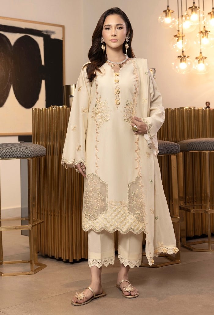 Humdum | Dilkash 25 | Dilkash - D07-Brand:Humdum-Type:Ladies Clothes-Cream-Lawn-House of Maryam- Buy in UK, USA