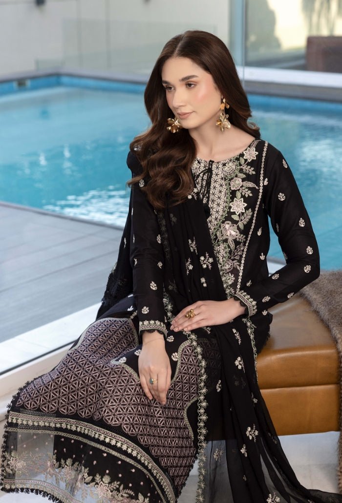 Humdum | Dilkash 25 | Dilkash - D08-Brand:Humdum-Type:Ladies Clothes-Black-Lawn-House of Maryam- Buy in UK, USA