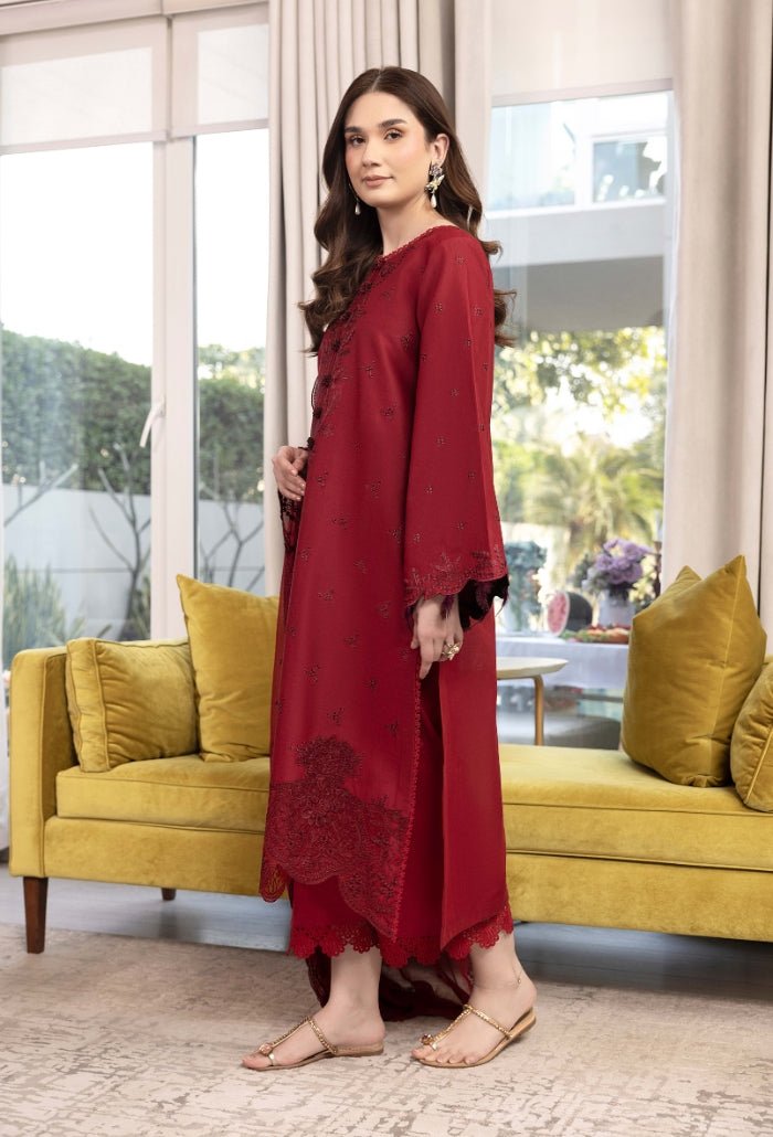 Humdum | Dilkash 25 | Dilkash - D09-Brand:HumDum-Type:Ladies Clothes-Redish Pink-Lawn-House of Maryam- Buy in UK, USA