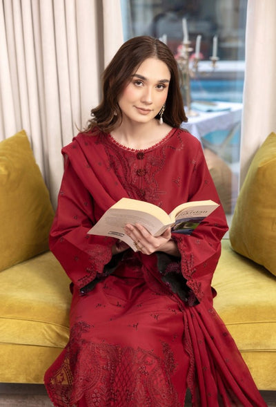 Humdum | Dilkash 25 | Dilkash - D09-Brand:HumDum-Type:Ladies Clothes-Redish Pink-Lawn-House of Maryam- Buy in UK, USA