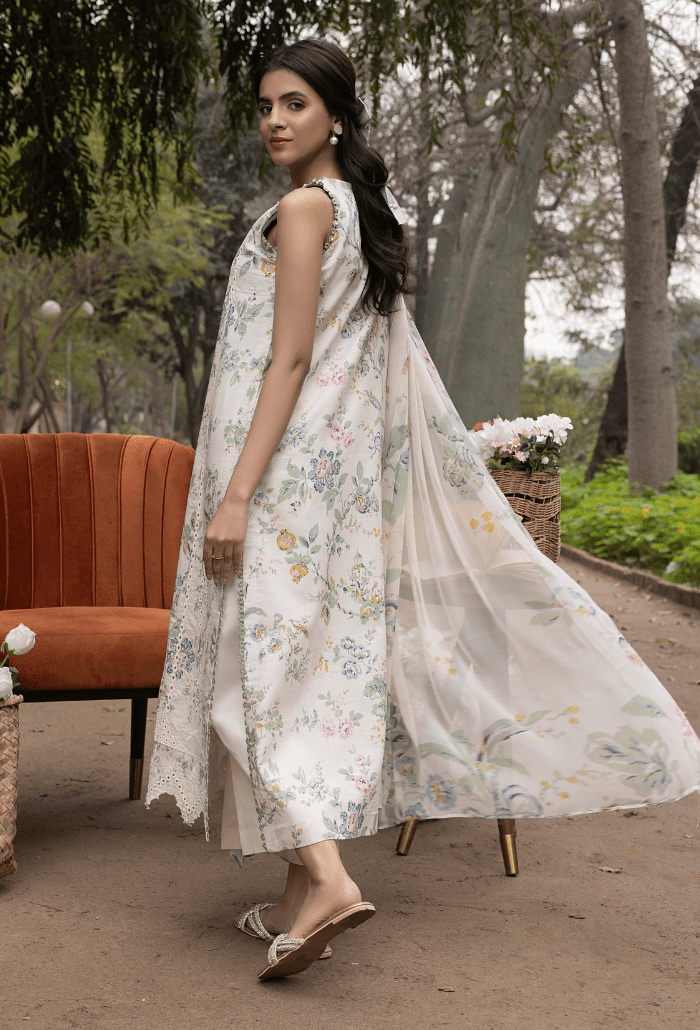 Humdum | Eden Garden 25 | Eden Garden - D02-Brand:Humdum-Type:Ladies Clothes-Ivory-Lawn-House of Maryam- Buy in UK, USA