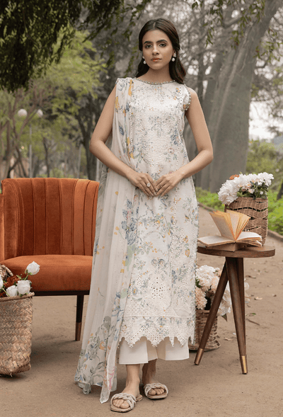 Humdum | Eden Garden 25 | Eden Garden - D02-Brand:Humdum-Type:Ladies Clothes-Ivory-Lawn-House of Maryam- Buy in UK, USA